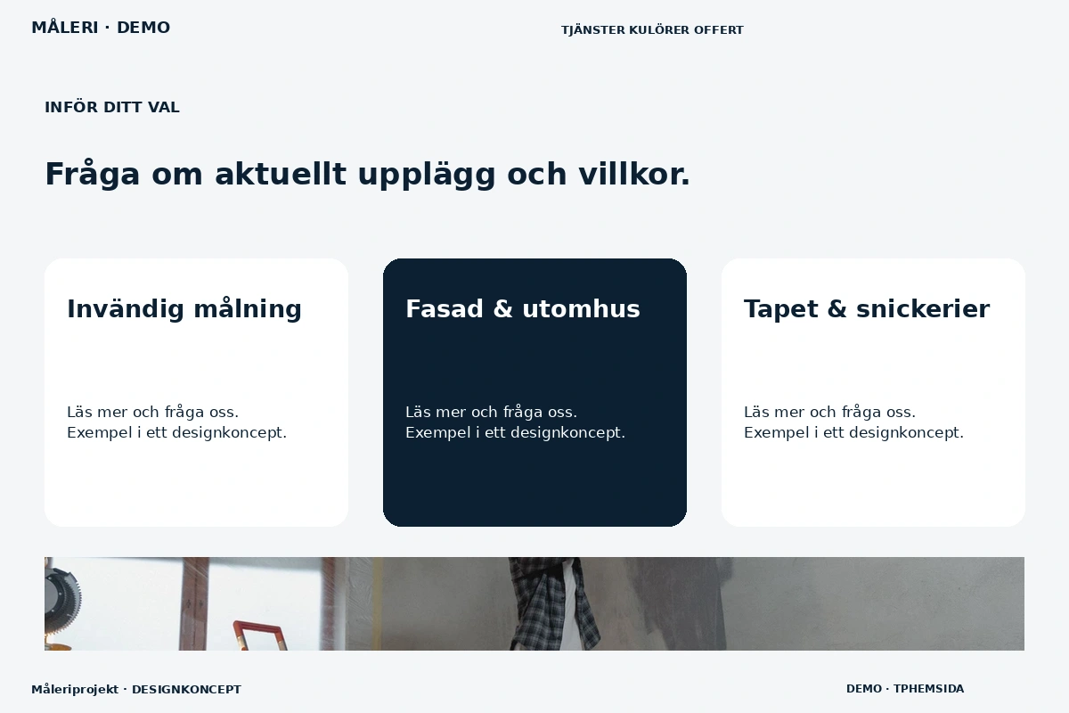 Måleriprojekt – Alternativ & villkor för måleri