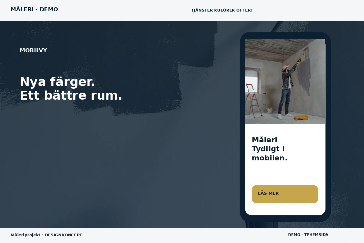 Måleriprojekt – Mobilvy för måleri