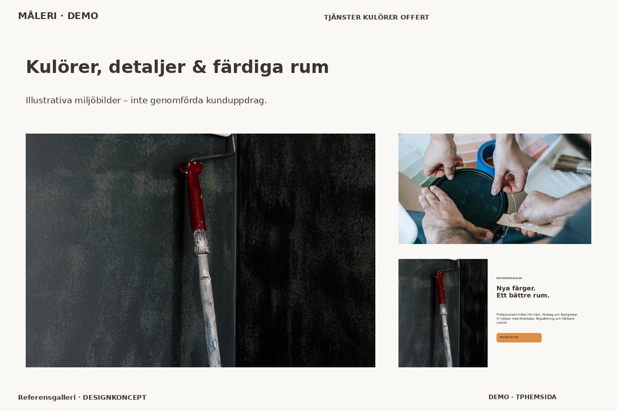 Referensgalleri – Kulörer, detaljer & färdiga rum för måleri