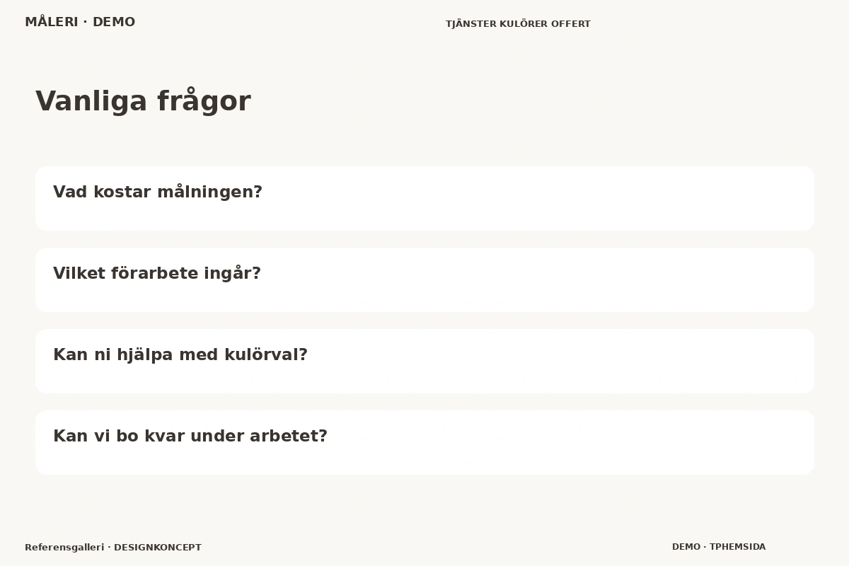Referensgalleri – Vanliga frågor för måleri