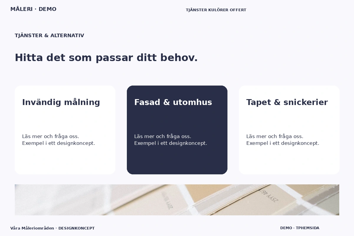 Våra Måleriområden – Tjänster & alternativ för måleri
