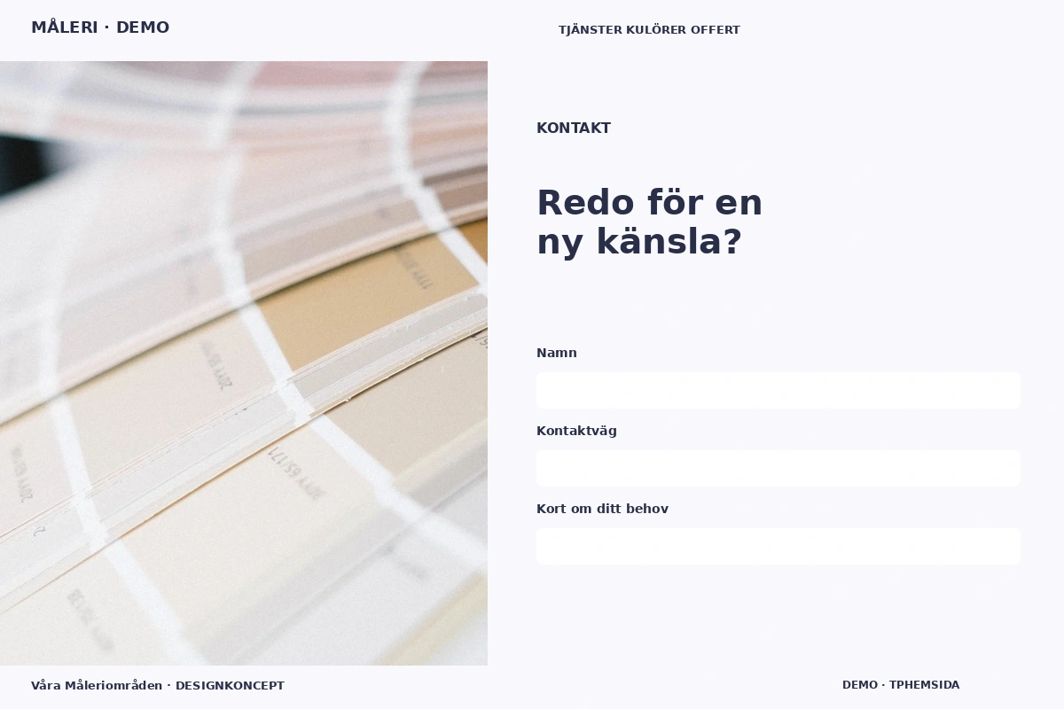 Våra Måleriområden – Kontakt för måleri
