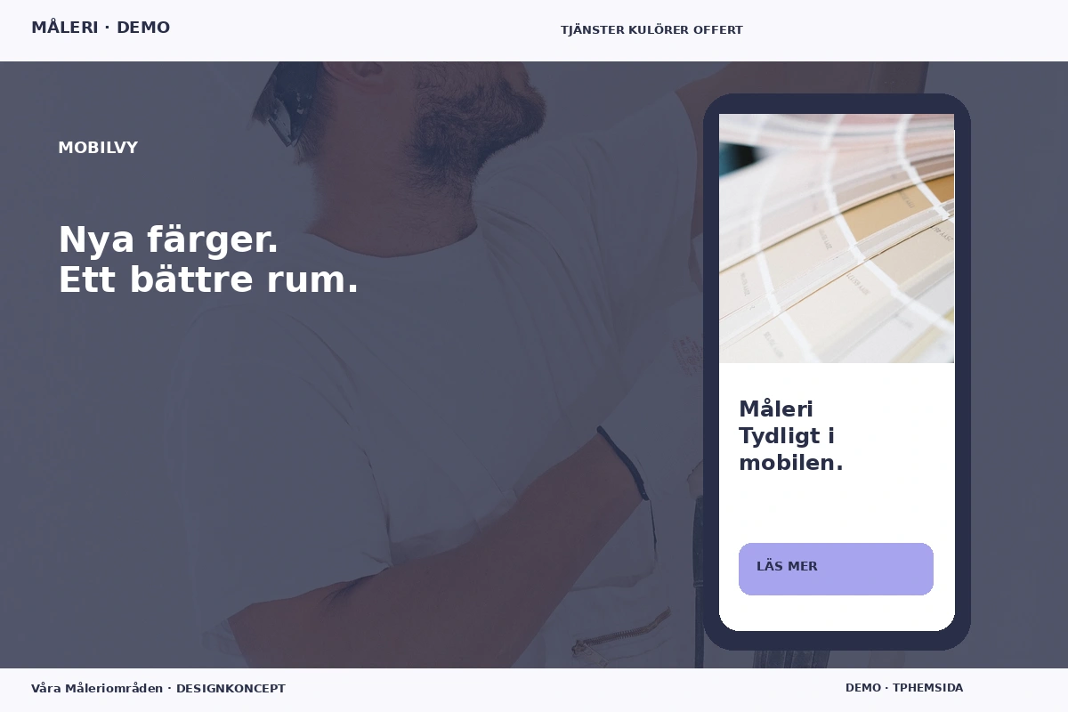Våra Måleriområden – Mobilvy för måleri