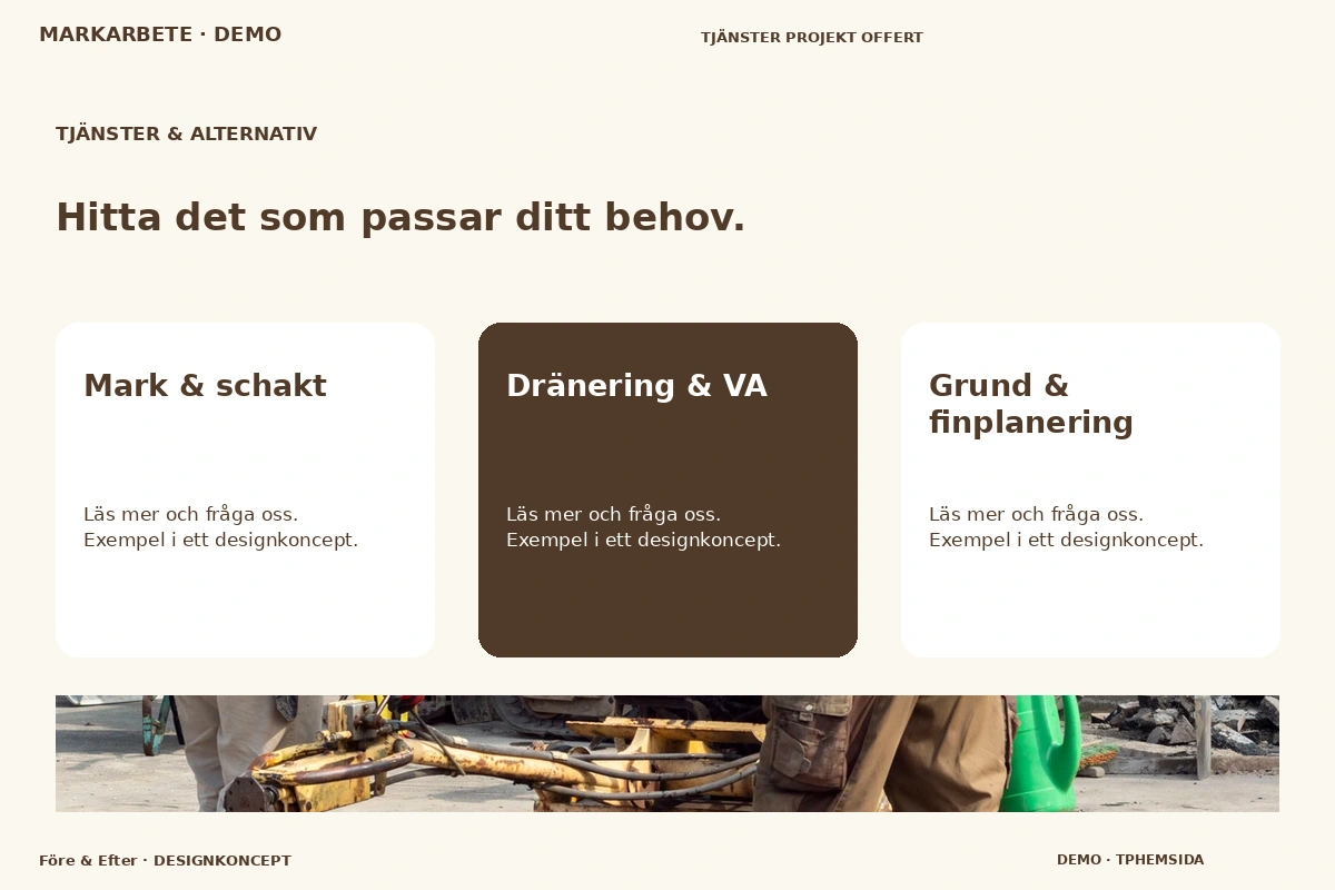 Före & Efter – Tjänster & alternativ för markarbete