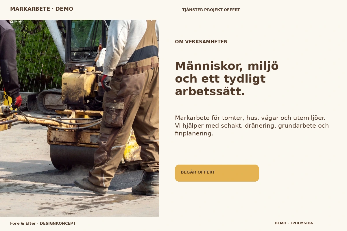 Före & Efter – Om verksamheten för markarbete