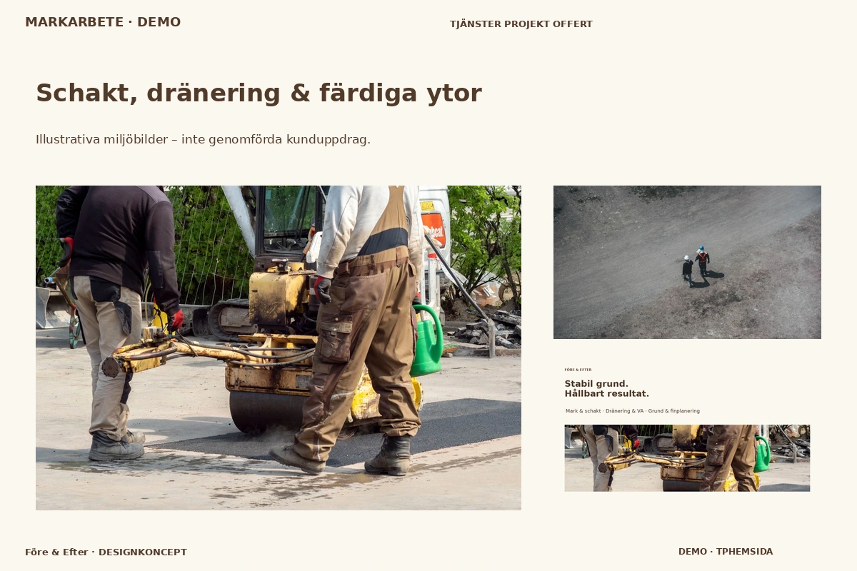 Före & Efter – Schakt, dränering & färdiga ytor för markarbete