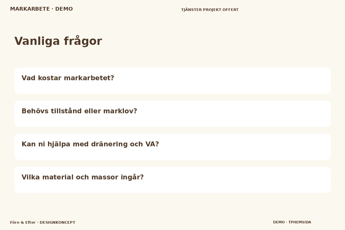 Före & Efter – Vanliga frågor för markarbete