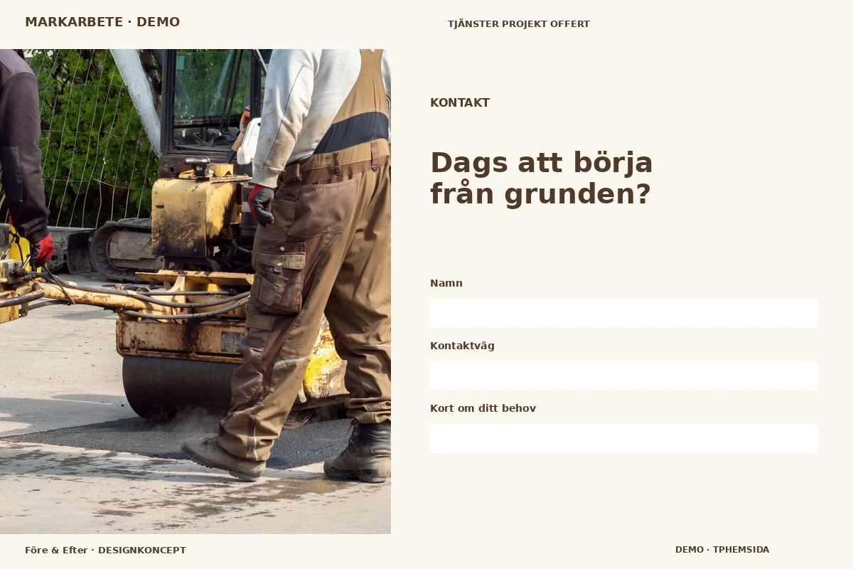 Före & Efter – Kontakt för markarbete