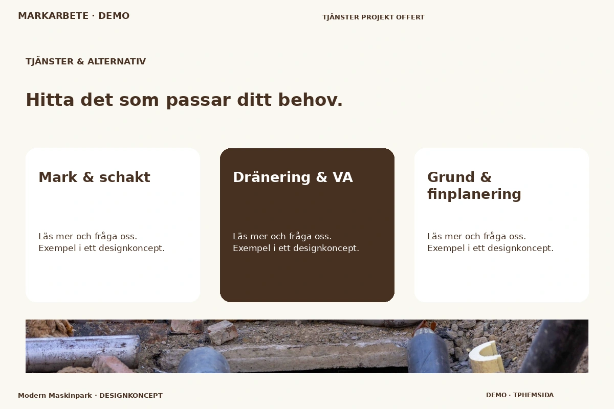 Modern Maskinpark – Tjänster & alternativ för markarbete