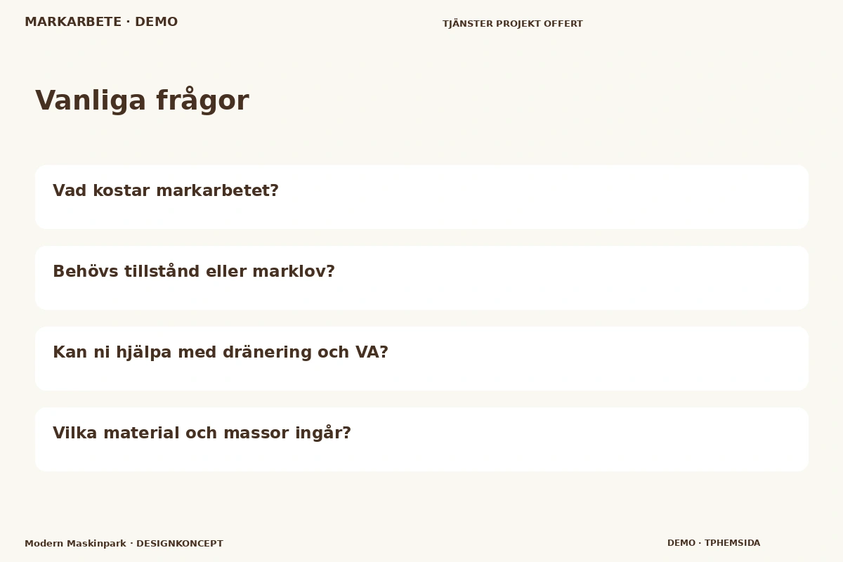 Modern Maskinpark – Vanliga frågor för markarbete
