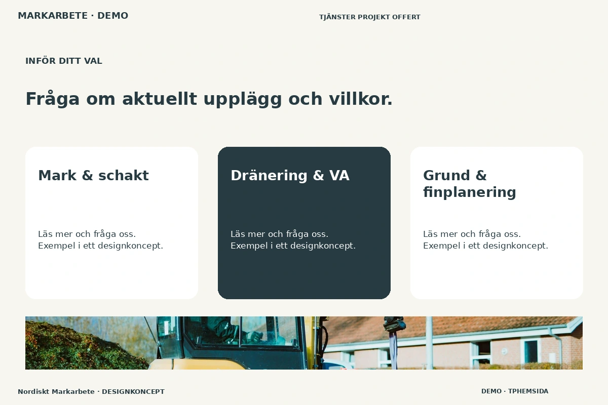 Nordiskt Markarbete – Alternativ & villkor för markarbete