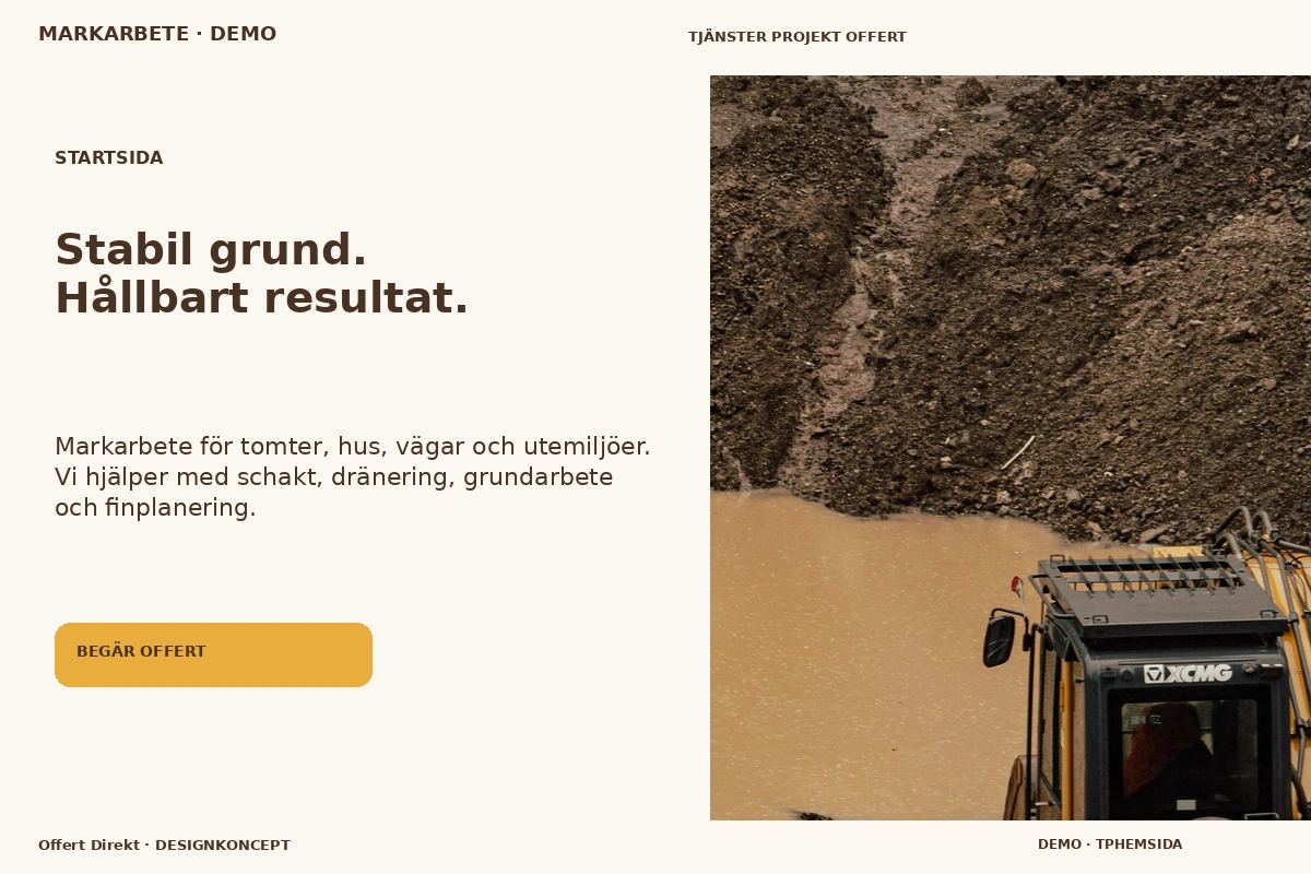 Offert Direkt – Startsida för markarbete