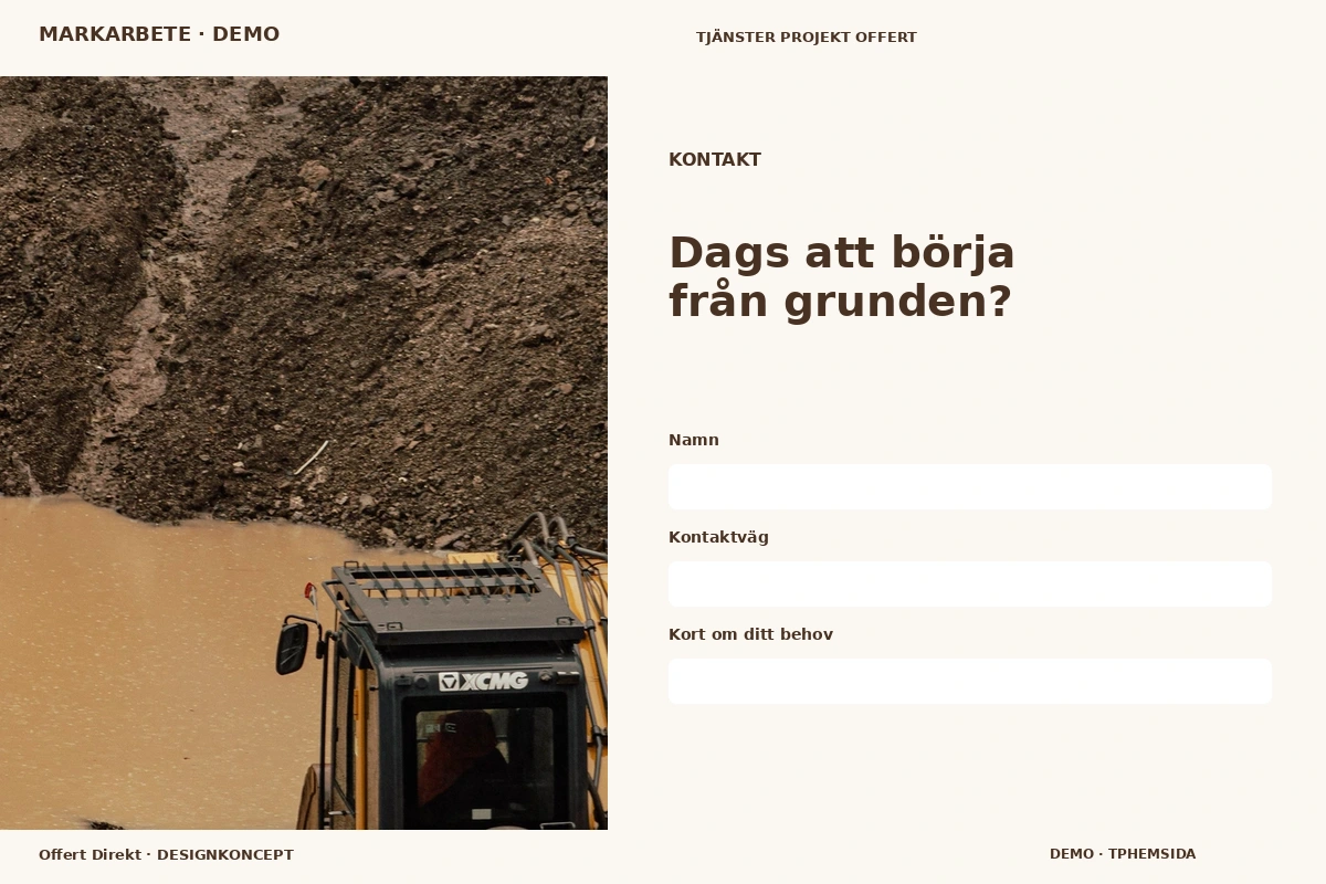 Offert Direkt – Kontakt för markarbete