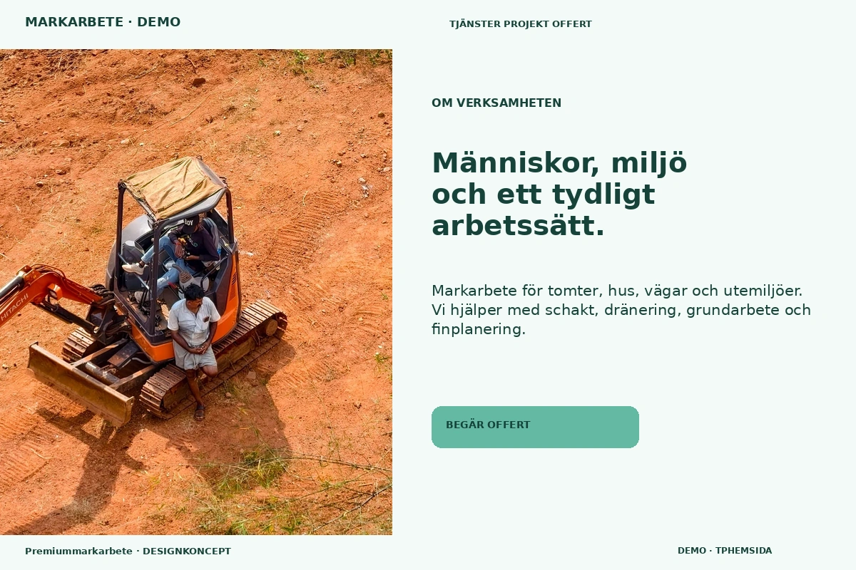 Premiummarkarbete – Om verksamheten för markarbete
