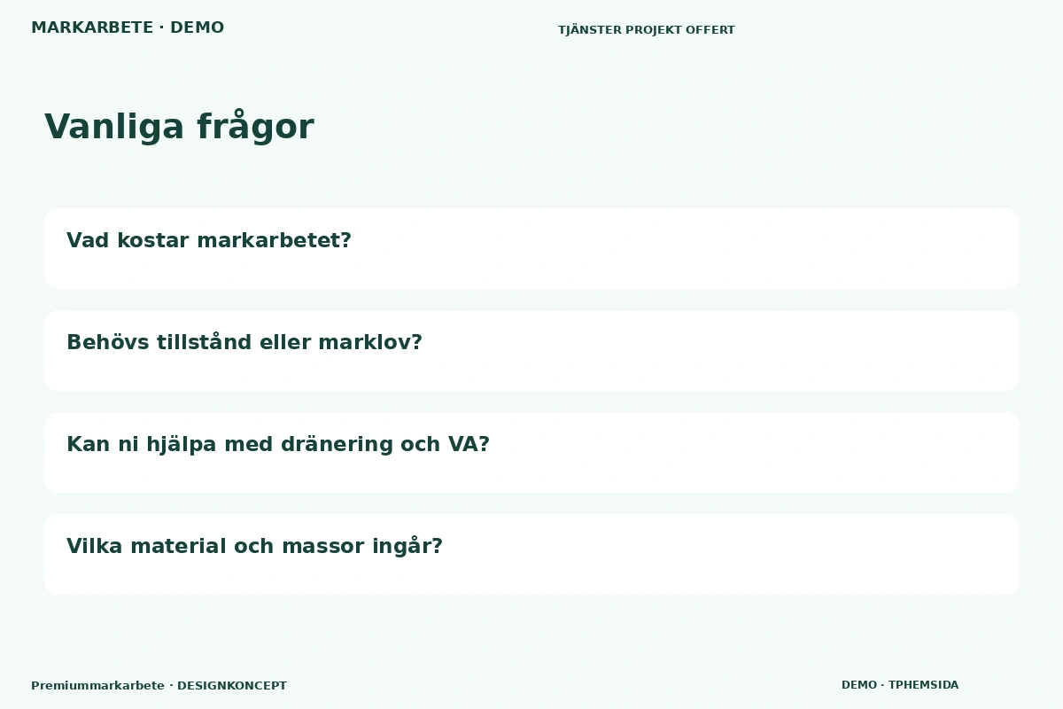 Premiummarkarbete – Vanliga frågor för markarbete