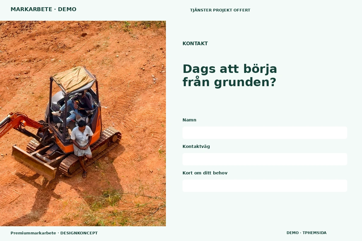 Premiummarkarbete – Kontakt för markarbete