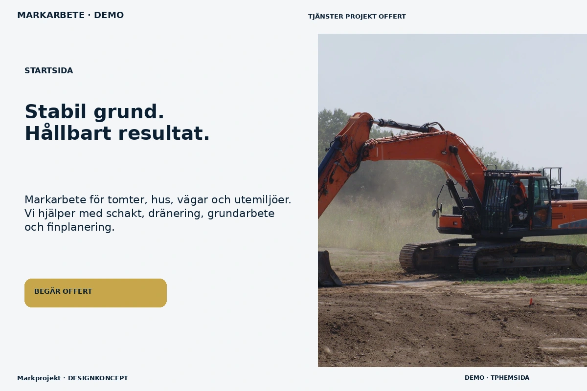 Markprojekt – Startsida för markarbete