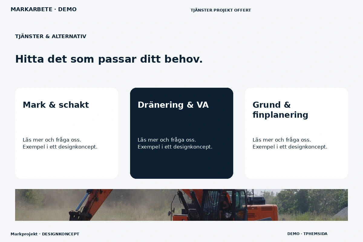 Markprojekt – Tjänster & alternativ för markarbete