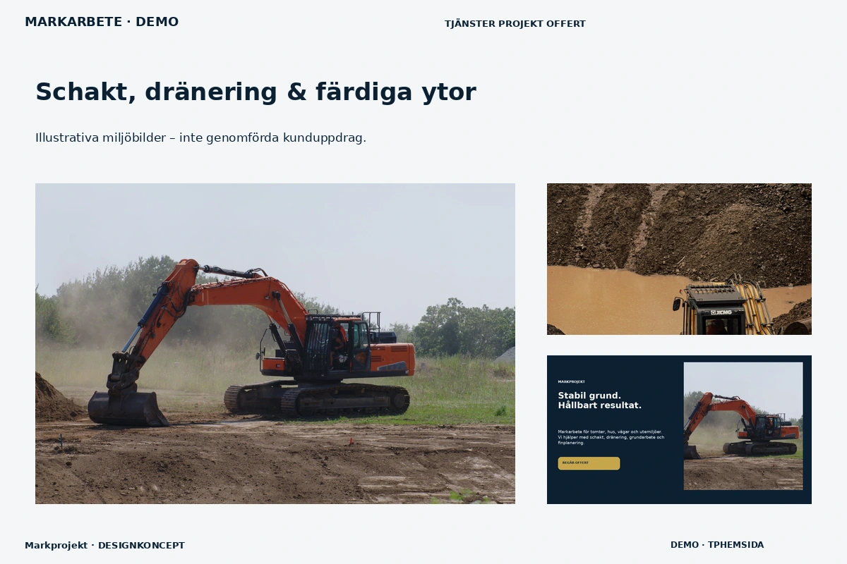 Markprojekt – Schakt, dränering & färdiga ytor för markarbete
