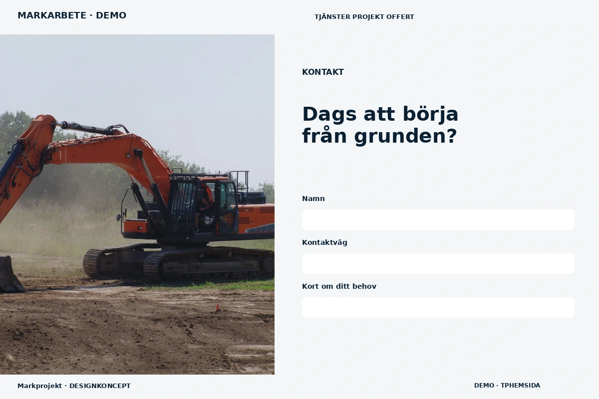 Markprojekt – Kontakt för markarbete