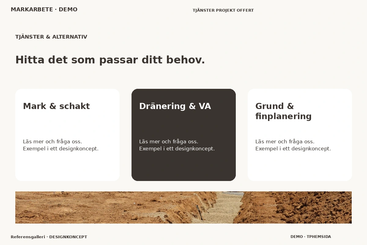 Referensgalleri – Tjänster & alternativ för markarbete