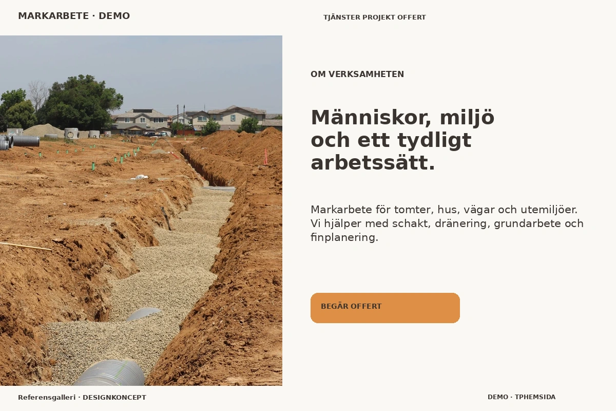 Referensgalleri – Om verksamheten för markarbete