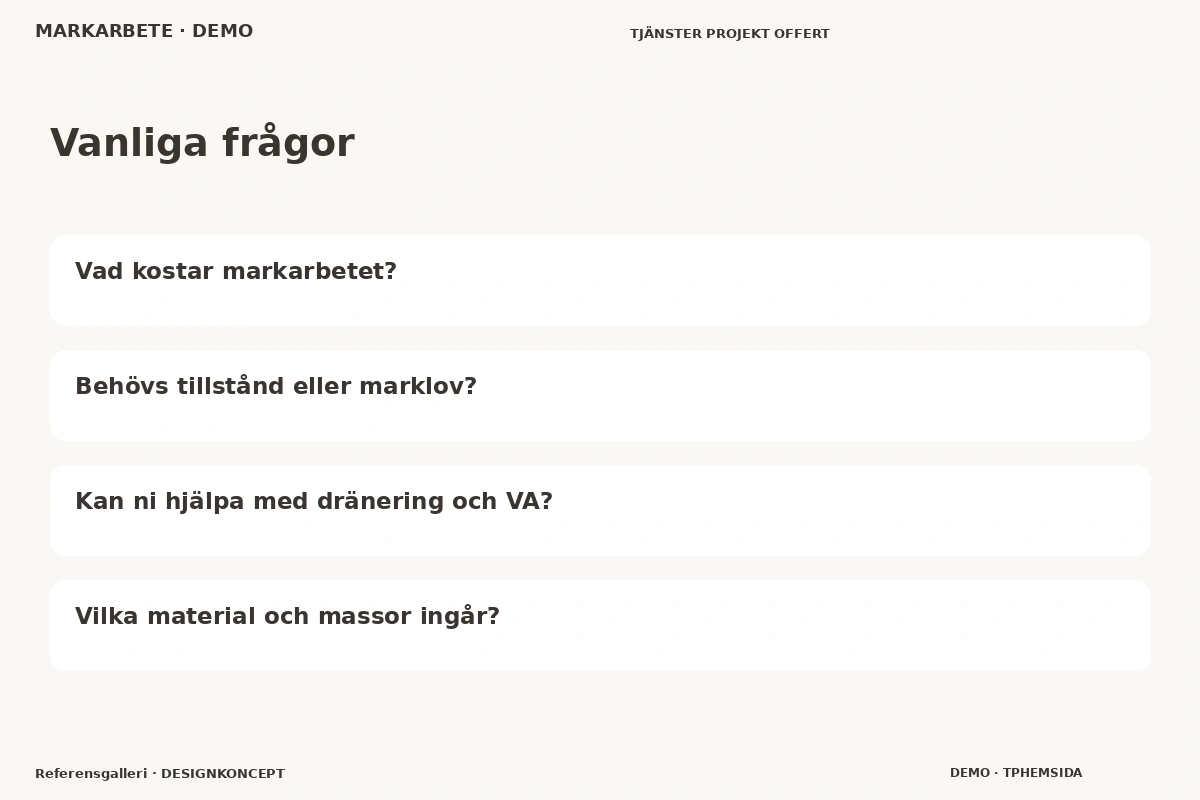 Referensgalleri – Vanliga frågor för markarbete