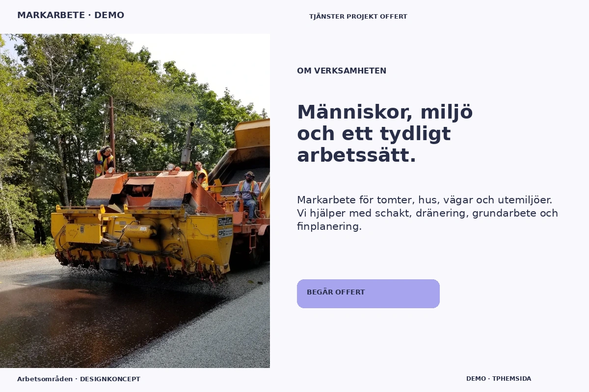 Arbetsområden – Om verksamheten för markarbete