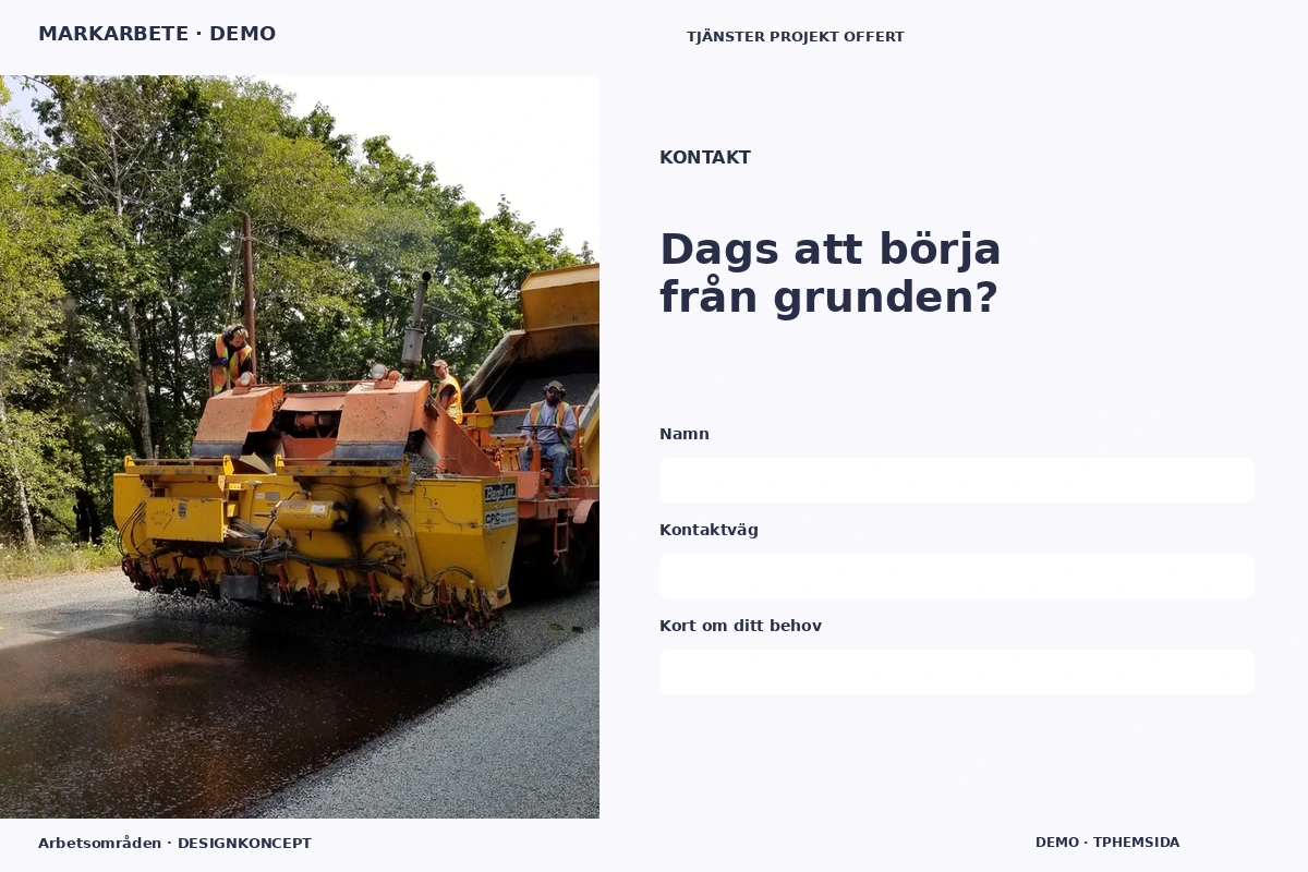 Arbetsområden – Kontakt för markarbete