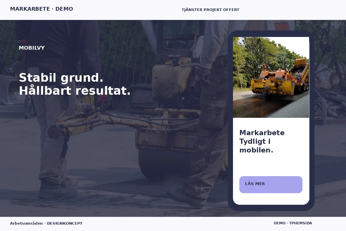 Arbetsområden – Mobilvy för markarbete