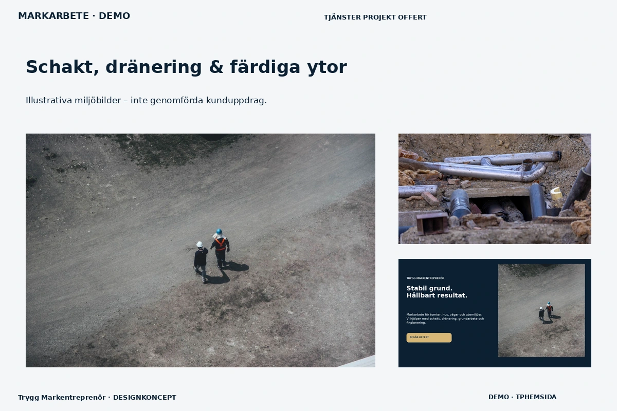 Trygg Markentreprenör – Schakt, dränering & färdiga ytor för markarbete
