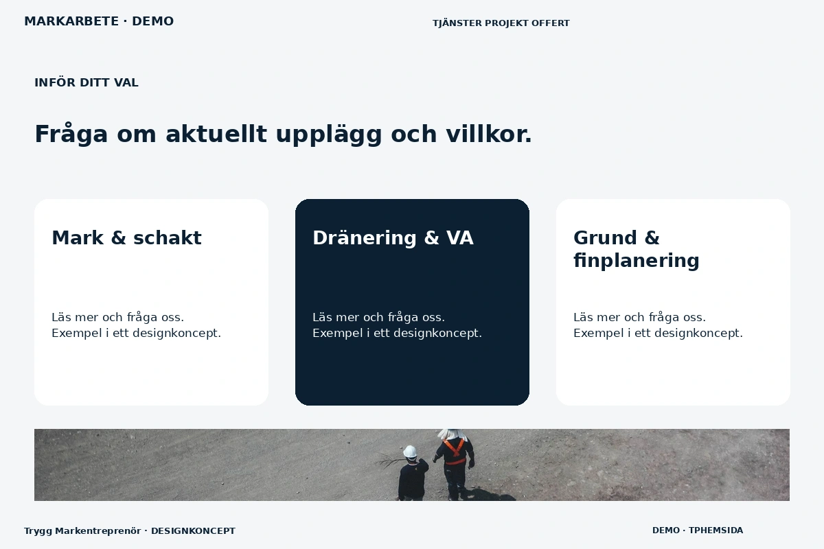 Trygg Markentreprenör – Alternativ & villkor för markarbete