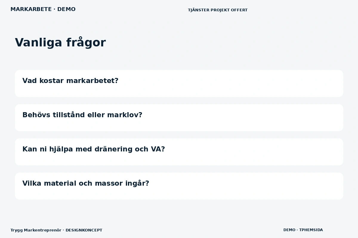 Trygg Markentreprenör – Vanliga frågor för markarbete