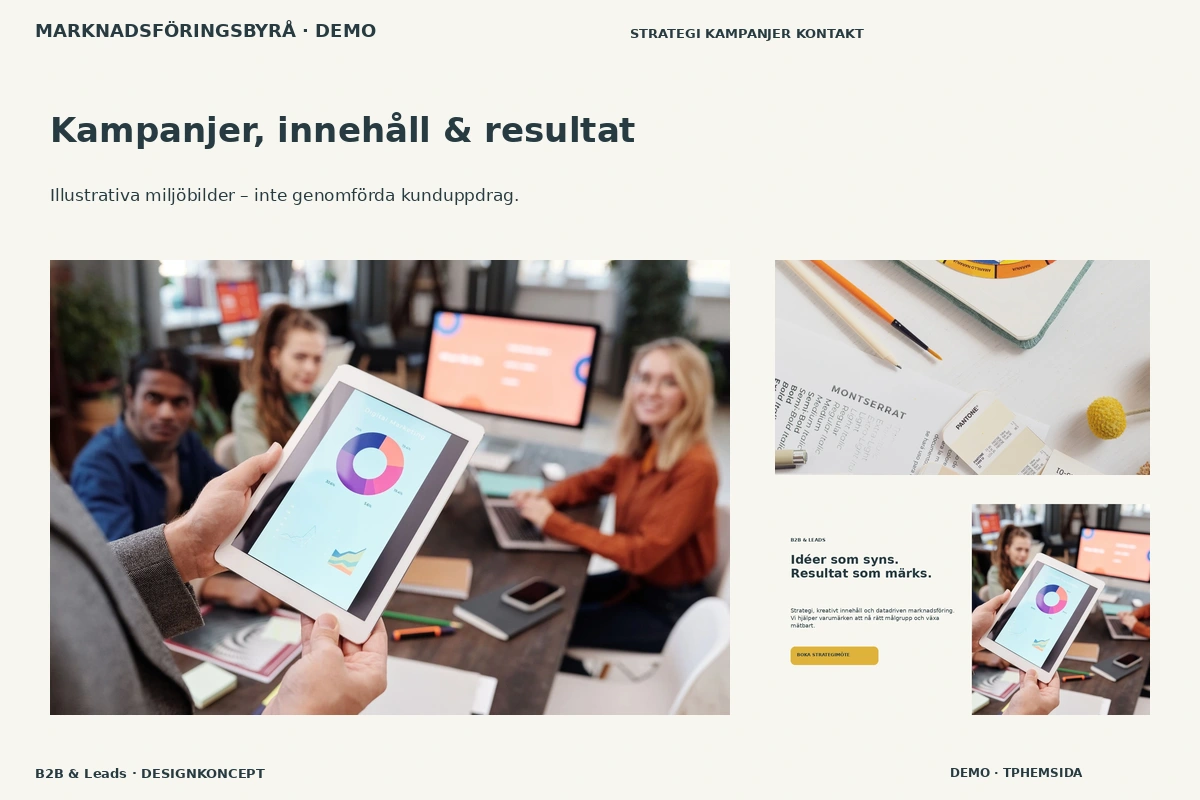 B2B & Leads – Kampanjer, innehåll & resultat för marknadsföringsbyrå