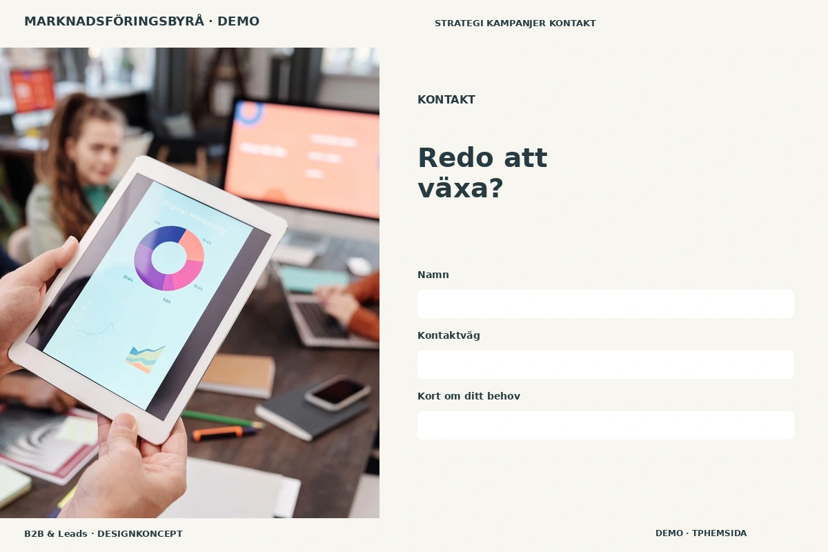B2B & Leads – Kontakt för marknadsföringsbyrå