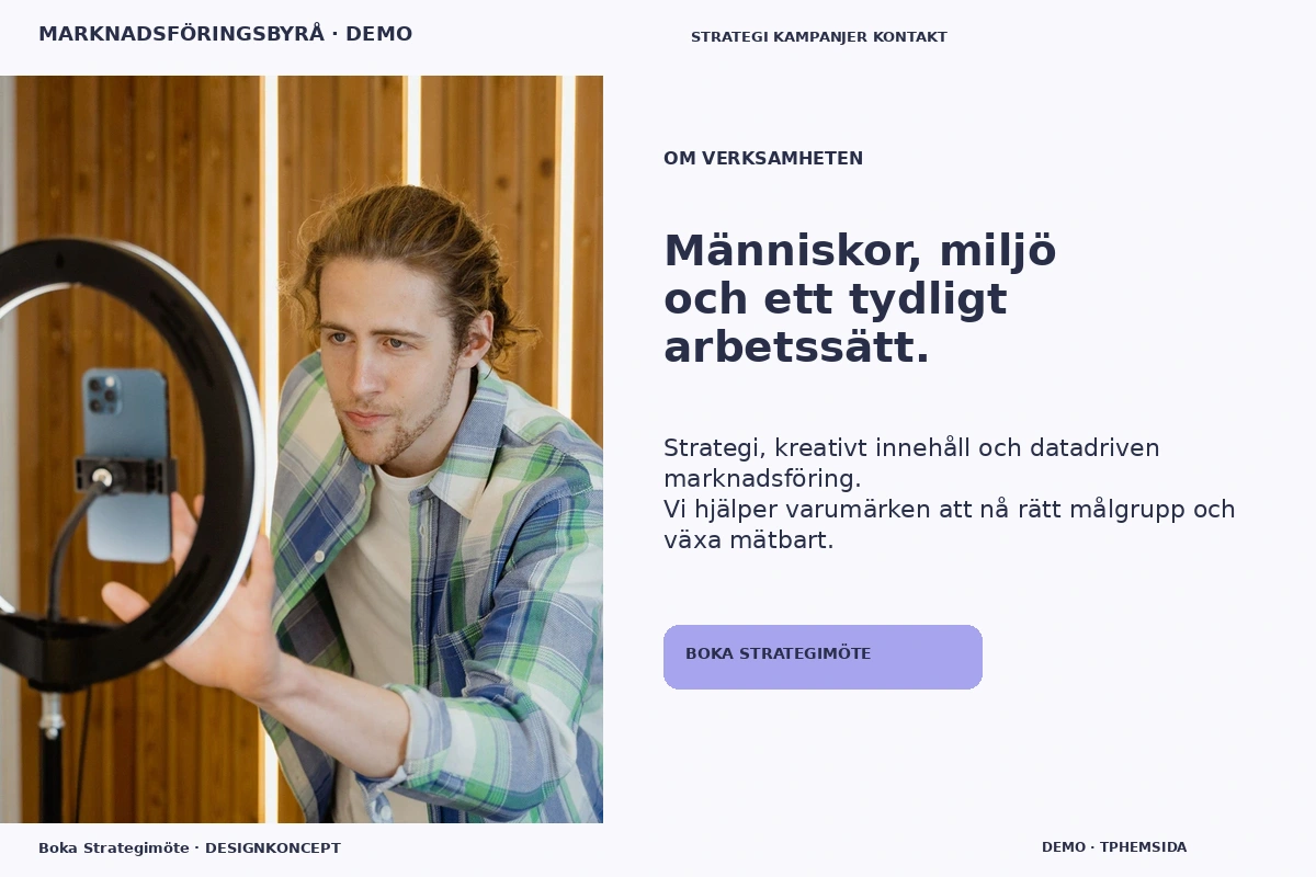 Boka Strategimöte – Om verksamheten för marknadsföringsbyrå