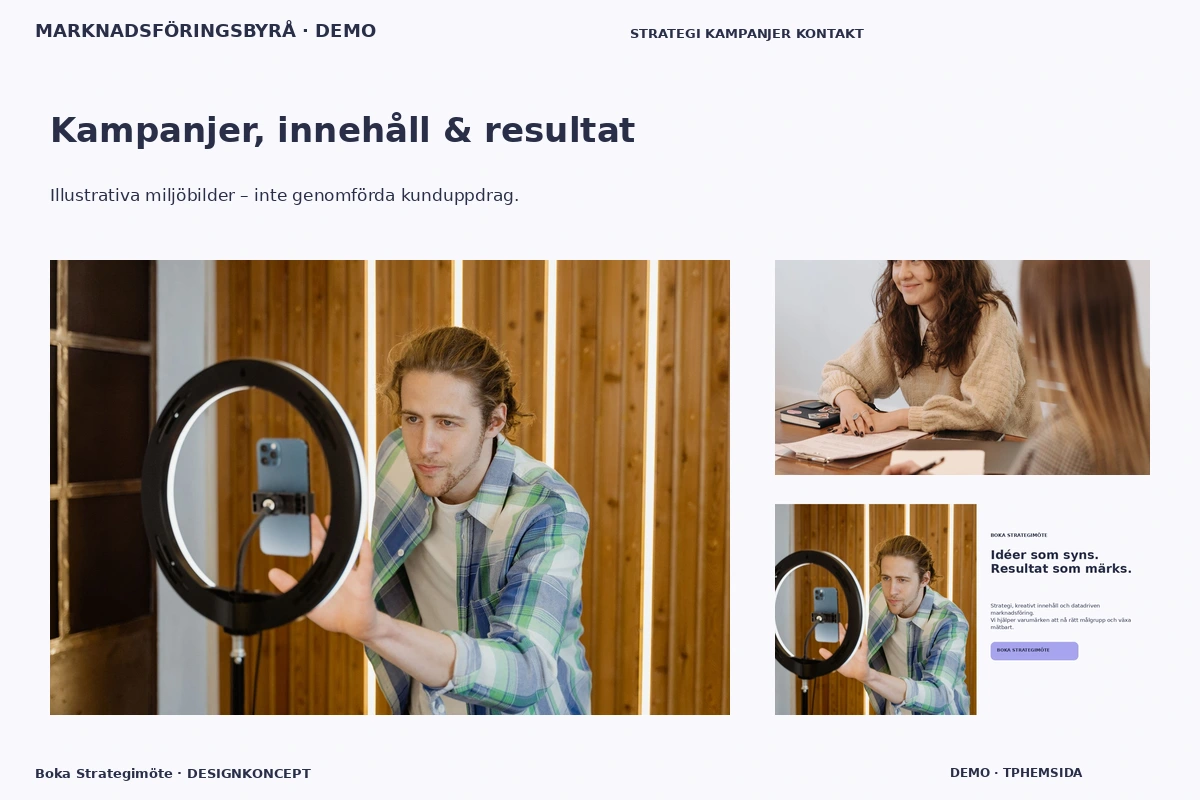 Boka Strategimöte – Kampanjer, innehåll & resultat för marknadsföringsbyrå