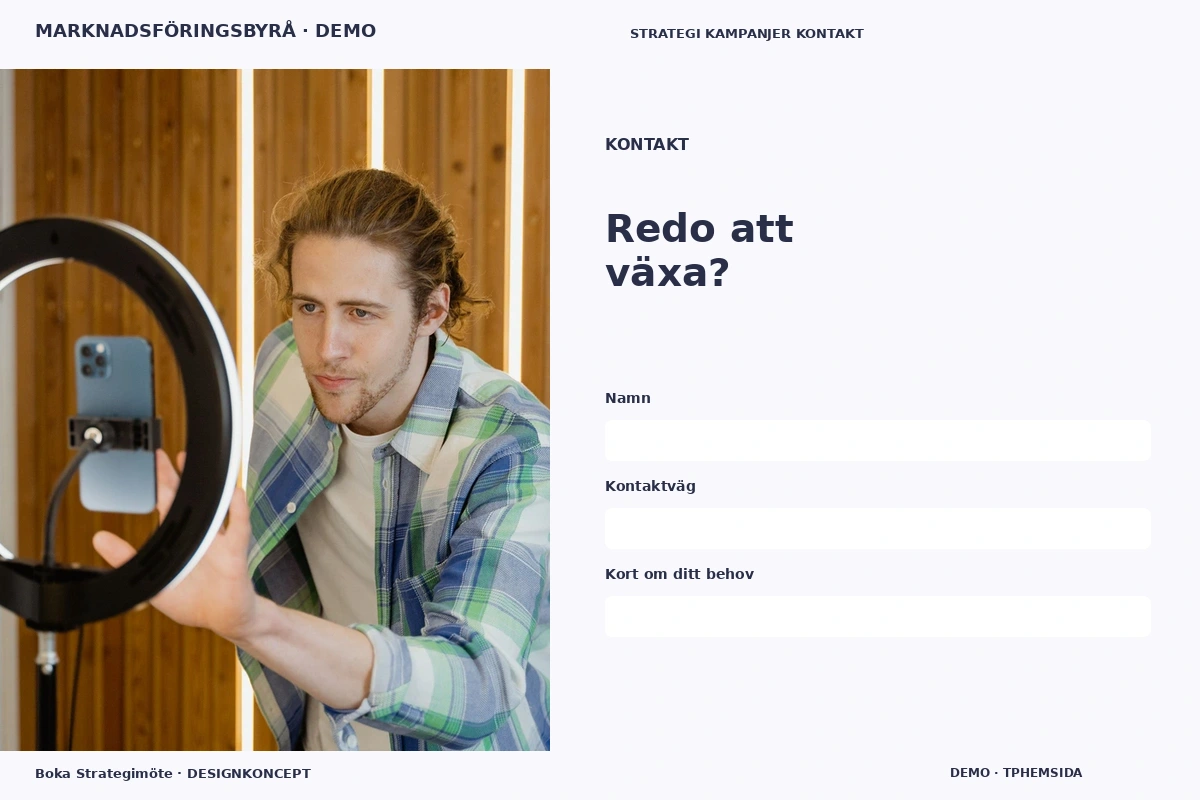 Boka Strategimöte – Kontakt för marknadsföringsbyrå