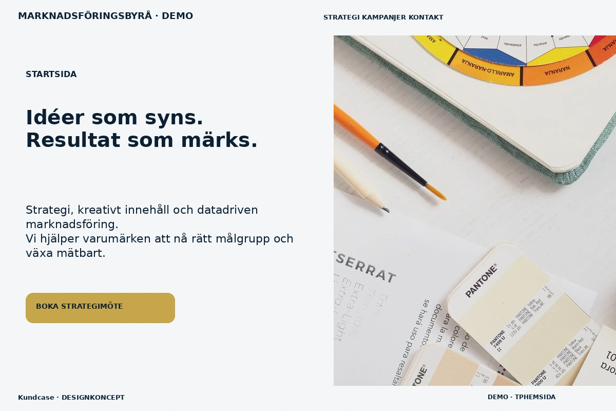 Kundcase – Startsida för marknadsföringsbyrå