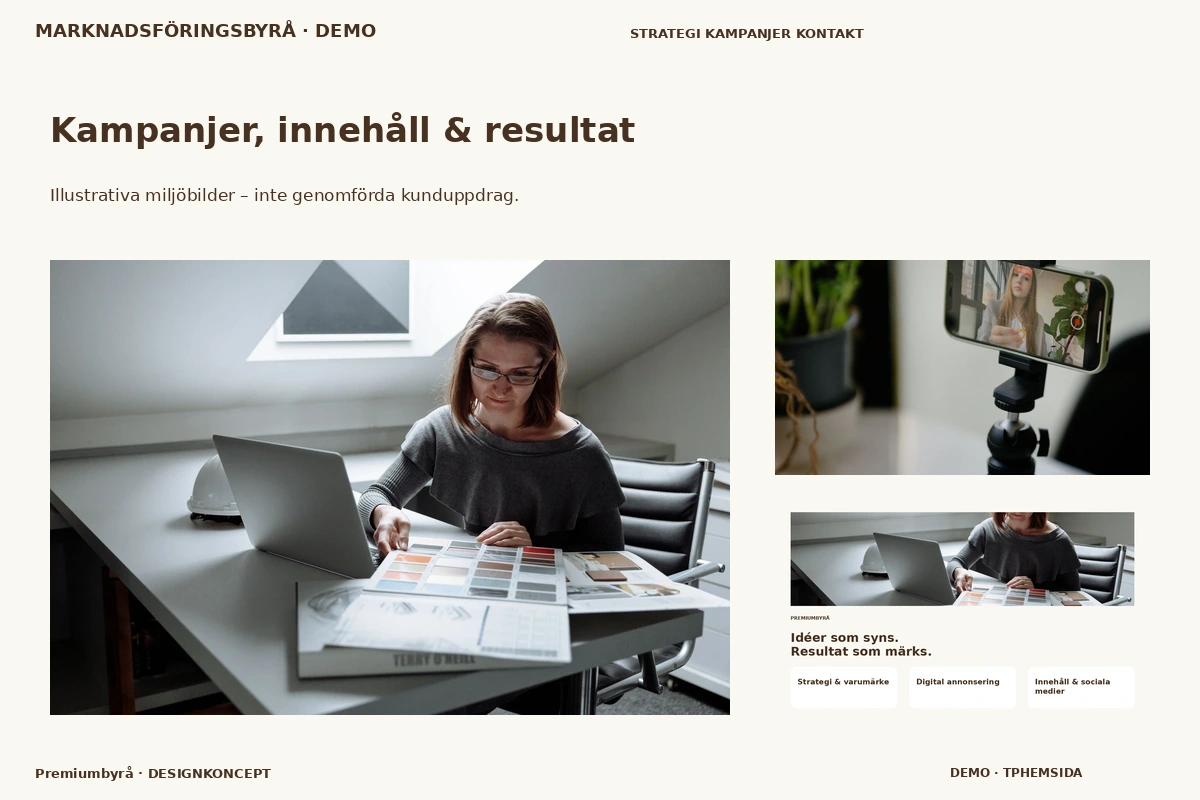 Premiumbyrå – Kampanjer, innehåll & resultat för marknadsföringsbyrå