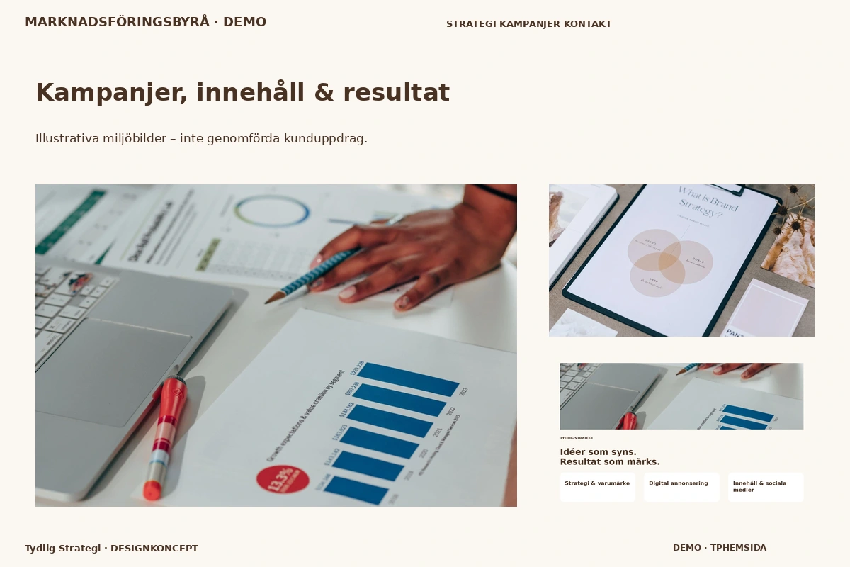 Tydlig Strategi – Kampanjer, innehåll & resultat för marknadsföringsbyrå