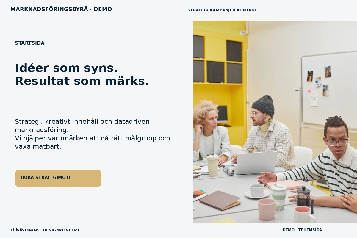 Tillväxtresan – Startsida för marknadsföringsbyrå