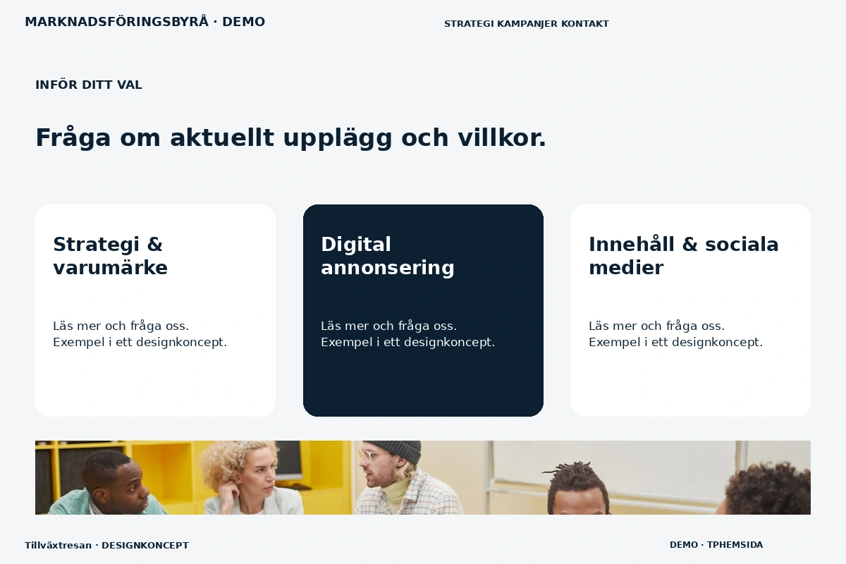 Tillväxtresan – Alternativ & villkor för marknadsföringsbyrå