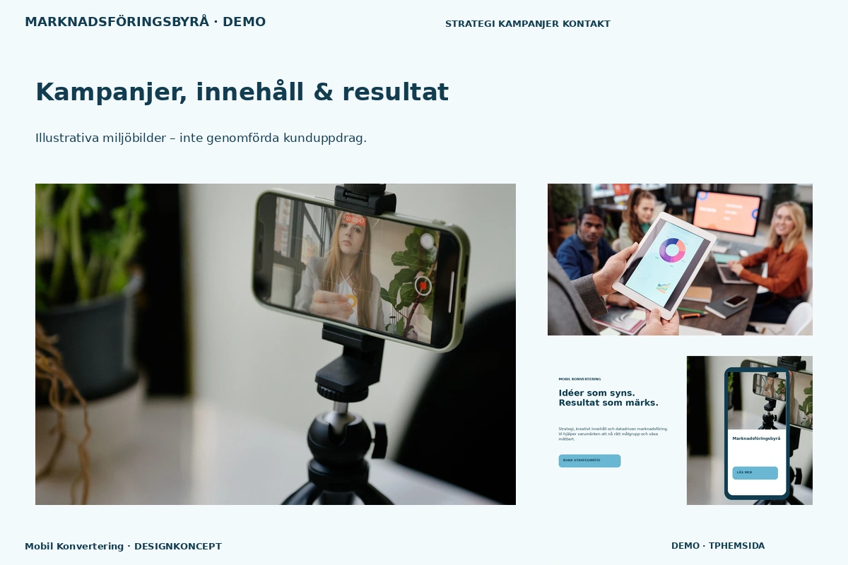 Mobil Konvertering – Kampanjer, innehåll & resultat för marknadsföringsbyrå