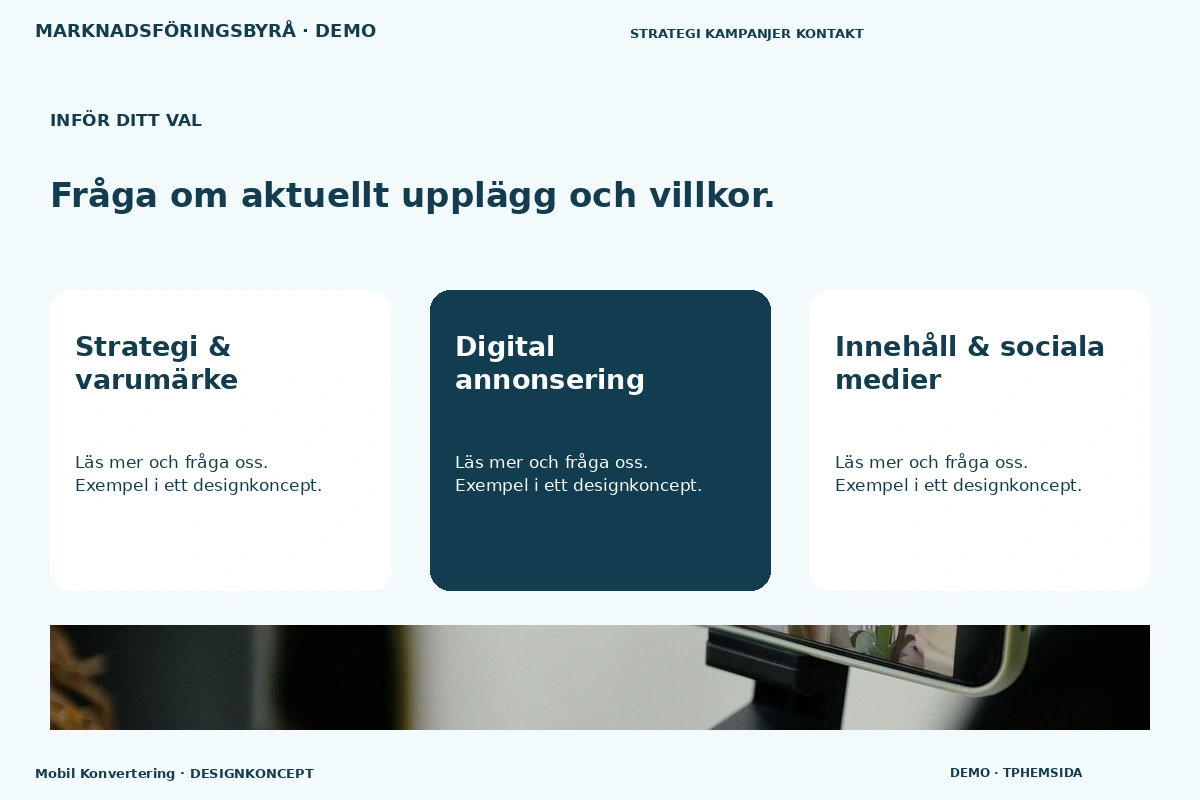 Mobil Konvertering – Alternativ & villkor för marknadsföringsbyrå