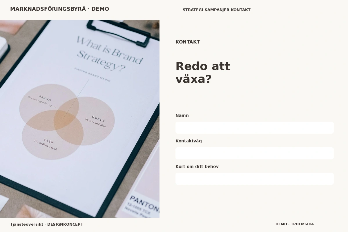 Tjänsteöversikt – Kontakt för marknadsföringsbyrå