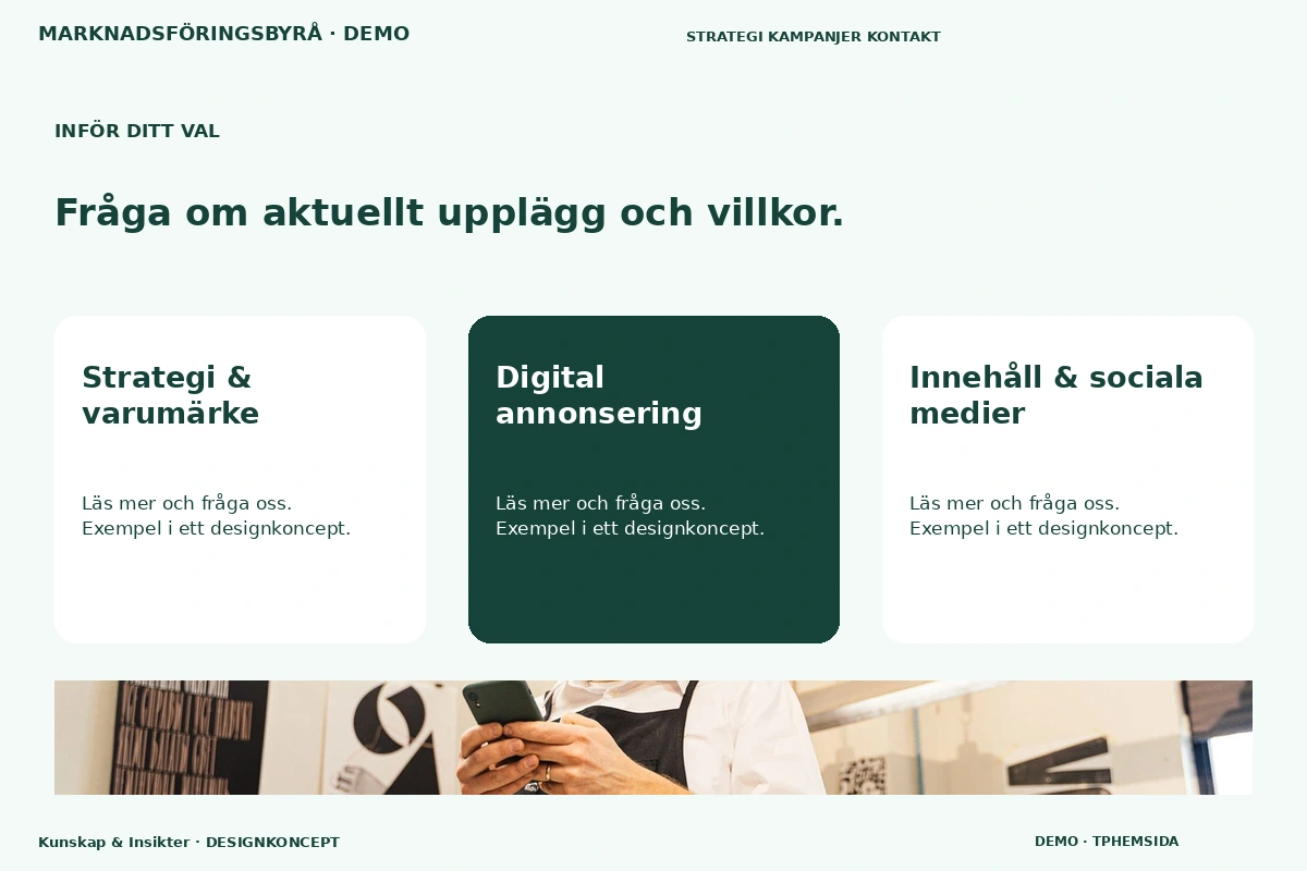 Kunskap & Insikter – Alternativ & villkor för marknadsföringsbyrå