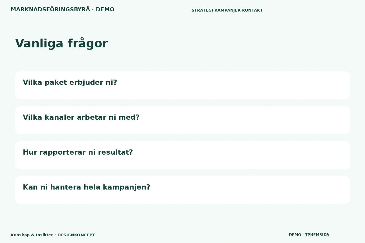 Kunskap & Insikter – Vanliga frågor för marknadsföringsbyrå