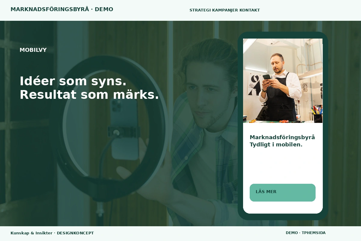 Kunskap & Insikter – Mobilvy för marknadsföringsbyrå