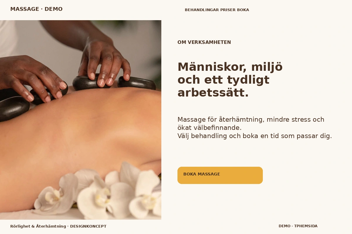 Rörlighet & Återhämtning – Om verksamheten för massage